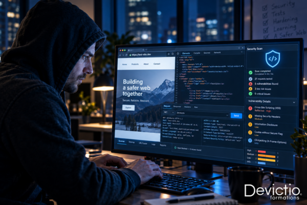 Anticipez les cyberattaques en maîtrisant les bonnes pratiques de sécurisation des sites, des comptes et des données sensibles. Devictio pour propose cette Formation Cybersécurité Web en présentiel sur Lyon ou intra entreprise sur site, en petits groupes pour garantir un apprentissage progressif et opérationnel.