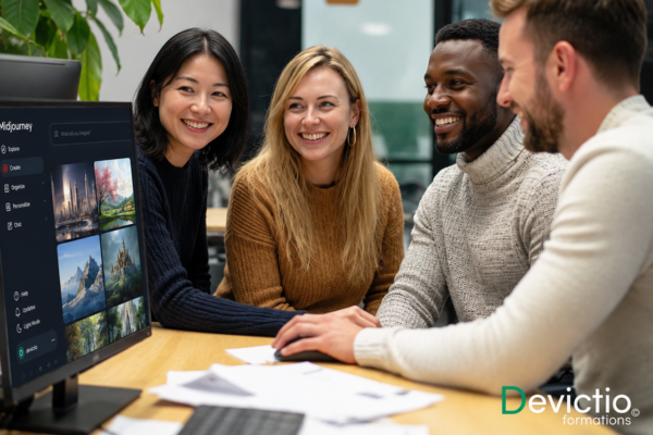Chez Devictio, centre de formation depuis 2007, nous privilégions les formations en présentiel et en petits groupes pour favoriser les échanges, la pratique et un accompagnement réellement personnalisé. Chaque participant peut poser ses questions, avancer à son rythme et bénéficier des conseils directs du formateur à travers des démonstrations, exercices et mises en situation professionnelles. Cette proximité pédagogique facilite l’apprentissage et permet de repartir avec des compétences concrètes, rapidement applicables en entreprise.