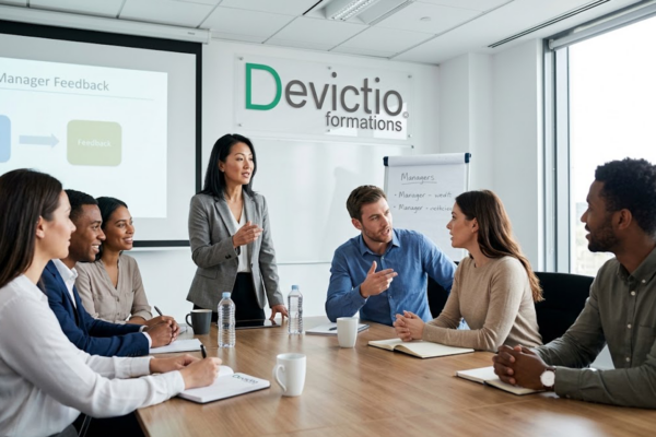 Choisir Devictio pour votre formation devenir manager, c’est privilégier une formation pratique, structurée et orientée terrain. Depuis 2007, nous accompagnons les professionnels avec des groupes réduits et une pédagogie centrée sur la mise en application sur Lyon et AURA.