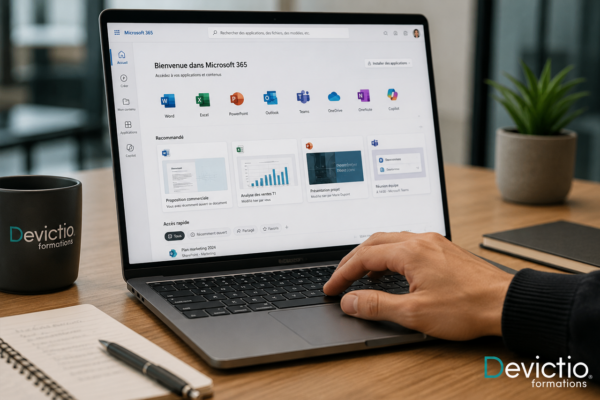 Depuis 2007, Devictio Formations, organisme de formation basé à Lyon, accompagne les professionnels dans la maîtrise de Microsoft 365 pour gagner en efficacité au quotidien. En présentiel, bénéficiez d’une pédagogie interactive, d’exercices pratiques et d’un accompagnement personnalisé sur Word, Excel, PowerPoint, Outlook, Teams et Copilot. Rejoignez une formation reconnue pour développer des compétences immédiatement opérationnelles et exploiter tout le potentiel de Microsoft 365 dans votre environnement professionnel.