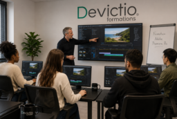 Formation Adobe Premiere Pro Lyon : maîtrisez les outils essentiels de la post production dans un cadre pratique et professionnel. Les participants apprennent à organiser leurs médias, monter leurs séquences, travailler le son, les titres et les effets. L’accompagnement en petit groupe favorise une progression rapide et une véritable autonomie.