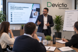 Formation Droit de l’e-commerce et de la vente à distance à Lyon : Maîtrisez les obligations juridiques applicables aux ventes en ligne et sécurisez votre parcours client. Formations en présentiel sur Lyon 3e ou en intra-entreprise sur site.