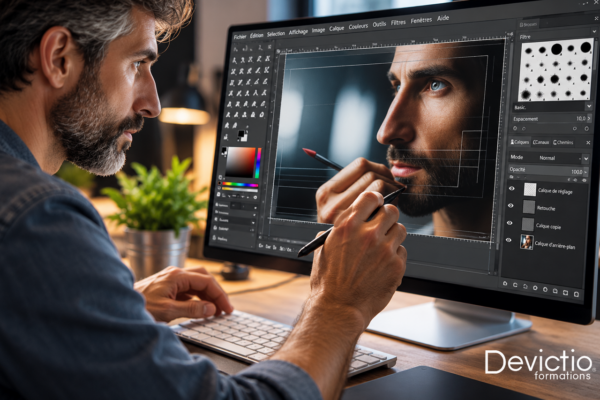 Formation GIMP initiation : Découvrez GIMP pas à pas, sans connaissance préalable du logiciel, et apprenez les bases de la retouche photo et de la création visuelle. Des exercices progressifs vous permettent de prendre confiance et de réaliser vos premiers supports.