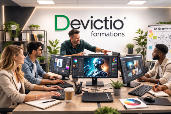 Formation IA pour Graphiste : Découvrez comment l’intelligence artificielle peut booster votre créativité en tant que graphiste. Sessions en présentiel sur Lyon.