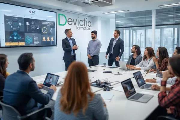 Formation Initiation aux IA génératives : Découvrez et apprenez à utiliser l’IA générative dans voter quotidien professionnel. L’IA permet d’automatiser de nombreuses tâches répétitives comme la rédaction, la synthèse d’informations, l’analyse de données ou encore la création de contenus