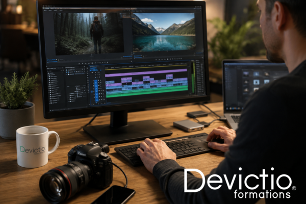Formation prise de vue vidéo et post-production : apprenez à maîtriser les techniques de cadrage, de lumière et de prise de son, puis à exploiter vos images lors des différentes étapes du montage et de la post-production. Nos formations vidéo à Lyon privilégient la pratique et les mises en situation afin de permettre aux salariés de développer des compétences directement applicables à la réalisation et à la finalisation de leurs productions vidéo professionnelles.