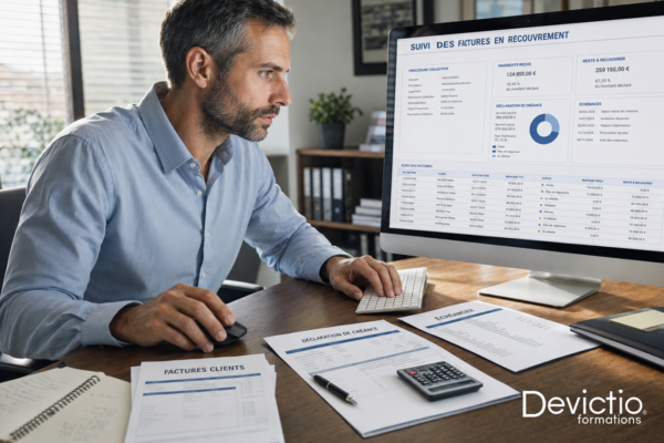 Formation recouvrement et procédures collectives en petit groupe : Devictio limite ses sessions inter-entreprises à 5 participants afin de favoriser les questions, les exercices et l’accompagnement personnalisé. Ce format permet de mieux comprendre ses droits de créancier et d’acquérir des méthodes directement applicables face à un client en difficulté.