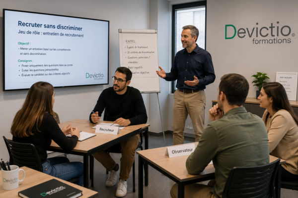 Formation Recrutement sans discrimination : Une entreprise qui recrute sur les compétences attire davantage de talents, améliore sa marque employeur, renforce la motivation des collaborateurs et favorise l’innovation grâce à la diversité des profils.