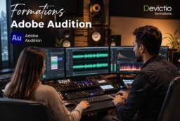 La formation Adobe Audition proposée par Devictio à Lyon permet d’apprendre à enregistrer, nettoyer, monter et mixer des contenus audio professionnels. Les participants travaillent sur des voix, interviews, podcasts, bandes-son et contenus destinés à la vidéo afin d’acquérir des méthodes directement applicables en entreprise. Proposée en présentiel et en petit groupe, elle favorise la pratique, les échanges avec le formateur et une progression adaptée au niveau de chacun.