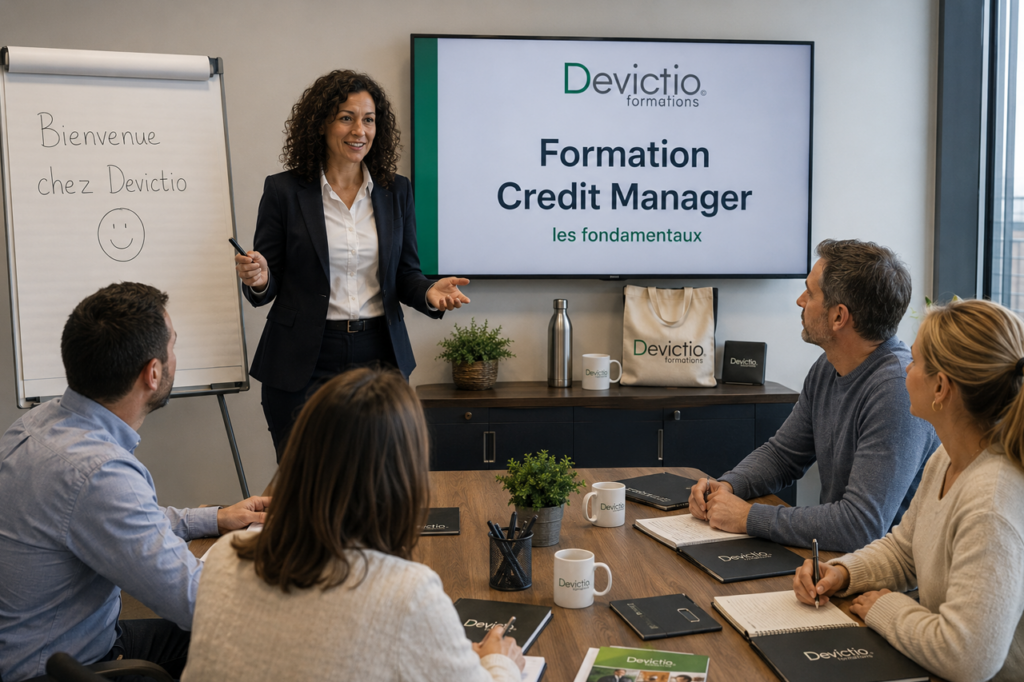 Notre Formation Crédit Manager dispensée en présentiel sur Lyon ou sur site répond à un vrai métier et à des enjeux directement mesurables : risque client, trésorerie et sécurisation du chiffre d’affaires. Votre format actuel de 3 jours est cohérent pour une formation professionnelle approfondie.