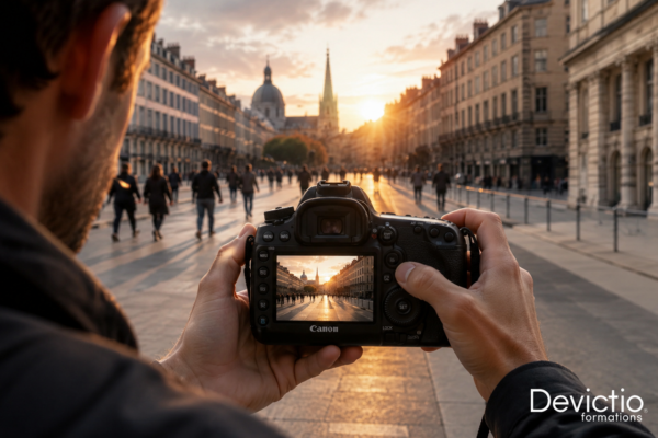 Notre formation photographie à Lyon vous permet d’acquérir les connaissances techniques et les réflexes professionnels nécessaires pour réaliser des photographies réussies, aussi bien sur le plan artistique que technique.