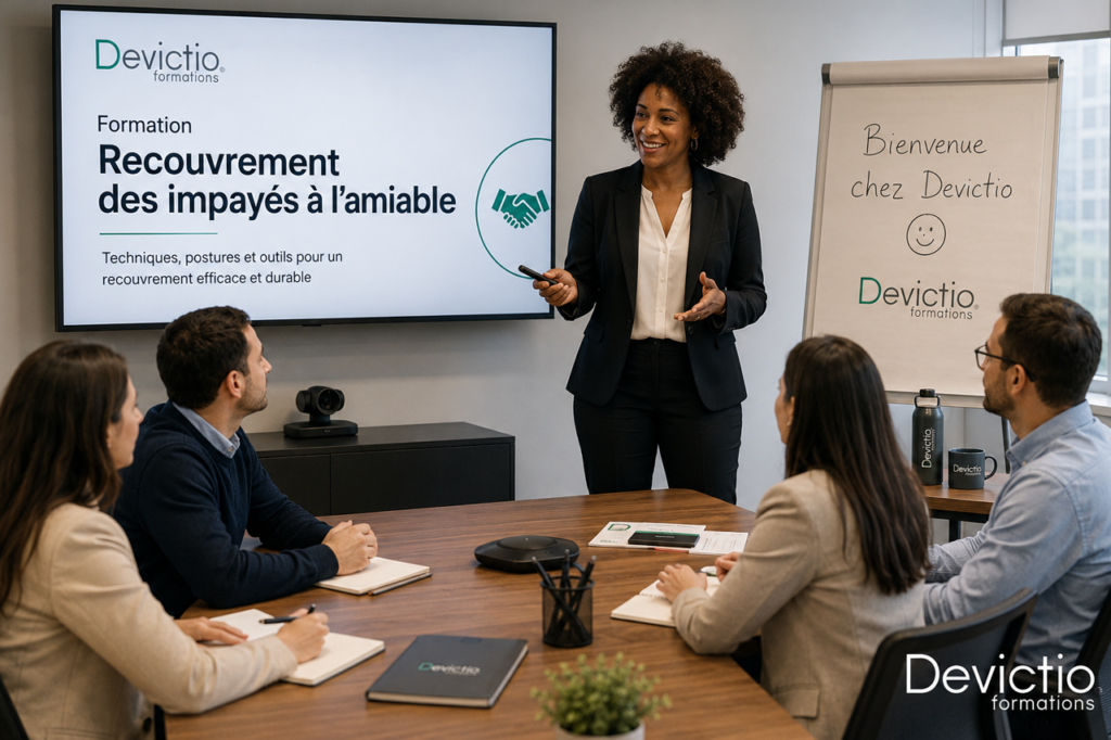 Notre Formation Recouvrement des impayés à l&rsquo;amiable dispensée sur Lyon, vous permettra de préserver la trésorerie de vote entreprise. Les retards de paiement peuvent rapidement fragiliser la trésorerie d’une entreprise. Apprendre à réagir rapidement et à structurer ses relances permet d’augmenter ses chances d’obtenir le règlement des créances.