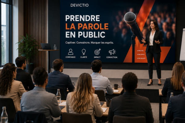 Rejoignez notre Formation Prendre la Parole en Public à Lyon pour développer votre dynamisme et votre assurance à l’oral. La prise de parole en public n’aura plus de secret pour vous !