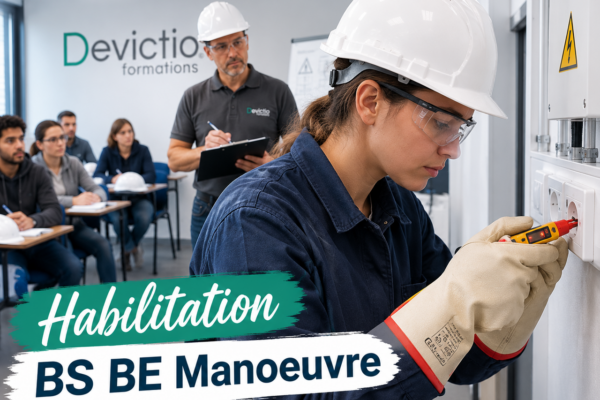 Sécurisez les interventions de vos salariés au quotidien. Les habilitations électriques B0 H0 H0V et BS BE Manœuvre leur permettent d’identifier les risques électriques et d’adopter les bons comportements lorsqu’ils travaillent à proximité d’installations électriques ou réalisent des opérations autorisées.