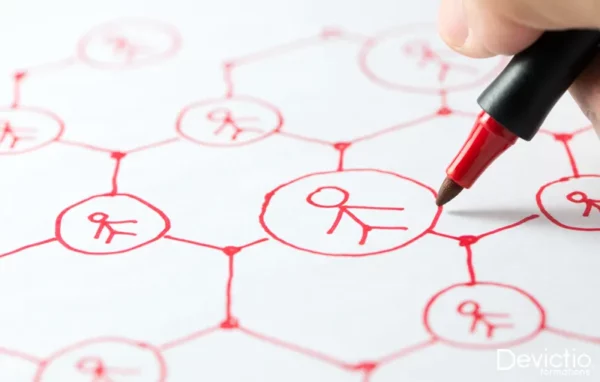Suivre une formation Community Manager en présentiel chez Devictio à Lyon favorise les échanges directs avec le formateur, les exercices pratiques et le travail sur des problématiques professionnelles concrètes. Les sessions en petits groupes permettent de bénéficier de conseils personnalisés et de progresser en pratiquant directement sur les outils et réseaux sociaux étudiés. Organisme de formation implanté à Lyon depuis 2007, Devictio privilégie ainsi une pédagogie opérationnelle destinée à rendre les participants rapidement autonomes.