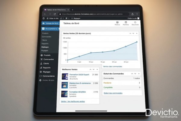 Une boutique en ligne ne suffit pas : elle doit être visible, simple à utiliser et pensée pour convertir les visiteurs en clients. Les formations E-Commerce Devictio apportent les méthodes nécessaires pour améliorer le parcours d’achat, la visibilité, la conversion et la fidélisation.