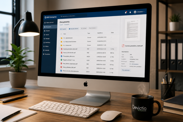 Une formation GED directement dans votre entreprise : Devictio organise également la formation GED en intra-entreprise, Lyon et France entière. Le contenu peut être adapté à vos processus documentaires, à vos outils et aux problématiques rencontrées par vos équipes.