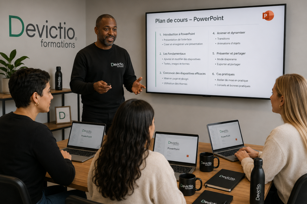 Une Formation PowerPoint professionnelle dispensée sur Lyon ou en intra entreprise permet aux salariés de créer des supports plus clairs, structurés et adaptés à l’identité de leur entreprise. Ils gagnent ainsi en autonomie pour préparer leurs réunions, propositions commerciales, formations et présentations de projets.